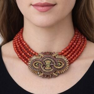 Heidi Daus  Faceted Bead Multi-Strand Statement Necklace